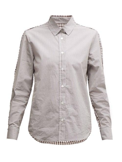 Matchesfashion.com Golden Goose - Contrast Check Poplin Shirt - Womens - Brown