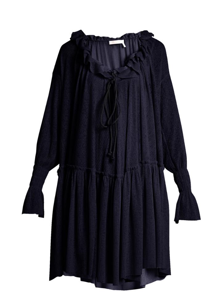 See By Chloé Ruffled Gauze-jersey Dress