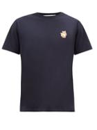 Maison Kitsun - All Right Fox-appliqu Cotton-jersey T-shirt - Mens - Navy