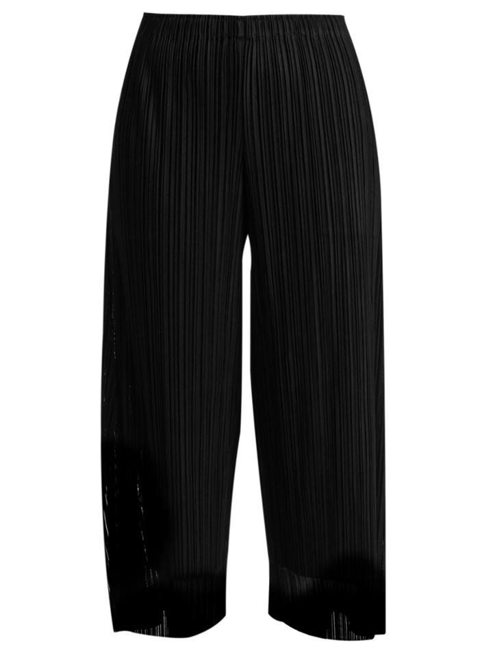 Pleats Please Issey Miyake Flutter Tulle-overlay Pleated Trousers