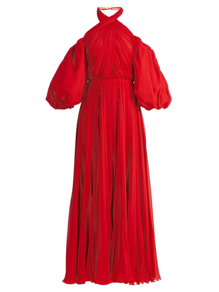 Giambattista Valli Twist-neck Pleated Silk-chiffon Gown