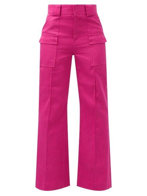 Petar Petrov - Gaspar Cotton-blend Gabardine Wide-leg Trousers - Womens - Pink