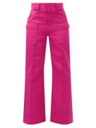 Petar Petrov - Gaspar Cotton-blend Gabardine Wide-leg Trousers - Womens - Pink