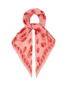 Matchesfashion.com Alexander Mcqueen - Skull Print Silk Chiffon Scarf - Womens - Pink