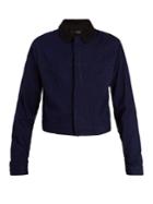 Haider Ackermann Contrast-collar Cropped Denim Jacket