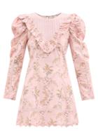 Loveshackfancy - Cedella Floral-print Cotton Mini Dress - Womens - Pink
