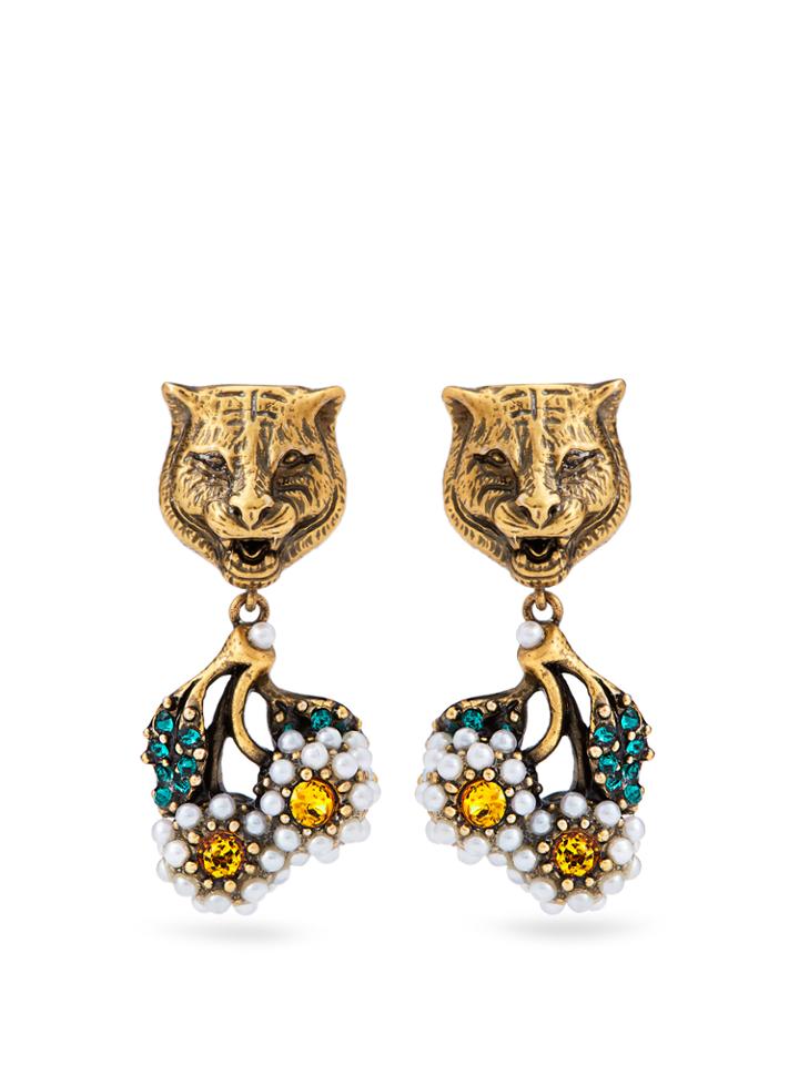 Gucci Feline And Daisy Earrings