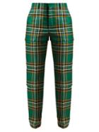 Matchesfashion.com Balenciaga - Tartan High Rise Trousers - Womens - Green Multi