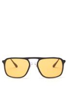 Matchesfashion.com Prada Eyewear - Logo Engraved Navigator Acetate Sunglasses - Mens - Gold
