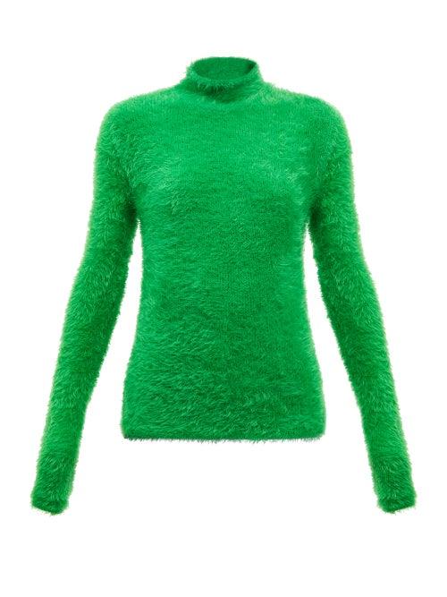 Stella Mccartney - Faux-fur Roll-neck Sweater - Womens - Green