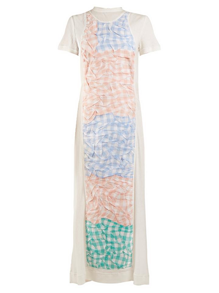 Loewe Crinkled-gingham Panel Dress