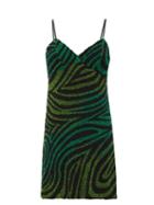 Matchesfashion.com Ashish - Zebra Sequinned Mini Dress - Womens - Black Green