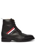 Matchesfashion.com Thom Browne - Longwing Grained Leather Boots - Mens - Black