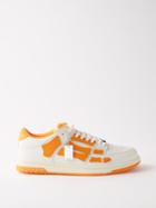 Amiri - Skel Top Leather Trainers - Mens - Orange White