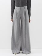 Bella Freud - Bowie Pleated Wool Wide-leg Trousers - Womens - Grey