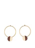 Matchesfashion.com Jil Sander - Gold Plated Brass And Stone Hoop Earrings - Womens - Brown