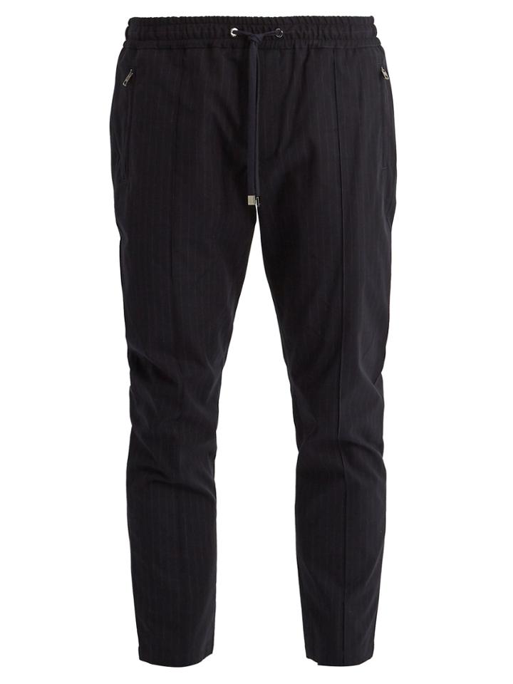 Dolce & Gabbana Pinstriped Cotton-blend Track Pants