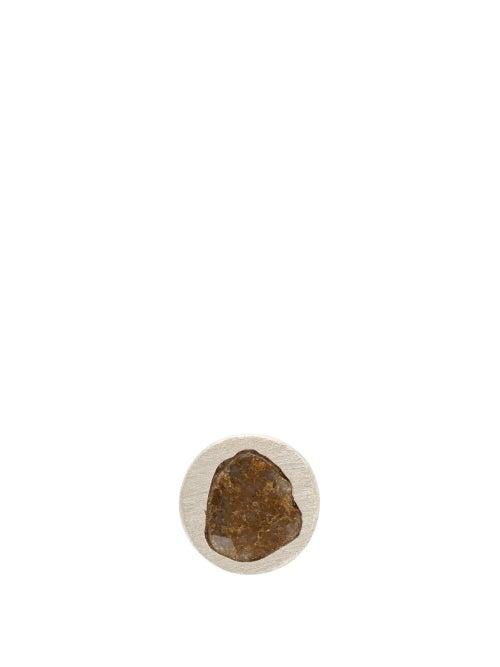 Matchesfashion.com Parts Of Four - Rough Diamond And Sterling Silver Single Earring - Mens - Silver Multi
