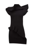 Matchesfashion.com Rick Owens - Sarah Open Back Ruffled Panel Mini Dress - Womens - Black