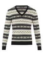 Alexander Mcqueen Striped Geometric Cashmere-knit Sweater