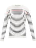 Matchesfashion.com Brunello Cucinelli - Striped Long-sleeved Cotton T-shirt - Mens - White Multi