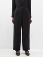 A.p.c. - Melissa Pleated Twill Wide-leg Trousers - Womens - Black