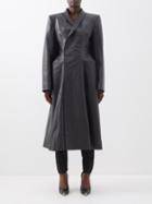 Balenciaga - Hourglass Flared Leather Coat - Womens - Black