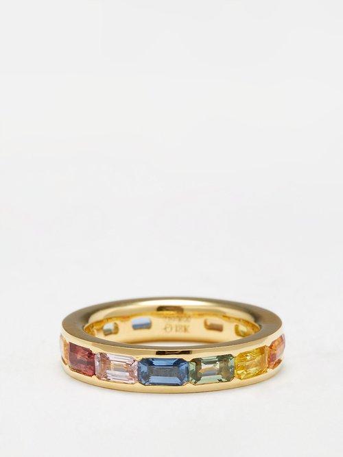 Octavia Elizabeth - Alice Sapphire & 18kt Gold Eternity Ring - Womens - Multi