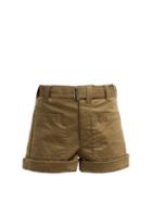 Matchesfashion.com Proenza Schouler Pswl - Utility Cotton Blend Twill Shorts - Womens - Khaki