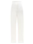 Ladies Lingerie Agent Provocateur - Amelea Wide-leg Silk-blend Satin Pyjama Trousers - Womens - Ivory