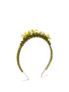 Matchesfashion.com Simone Rocha - Floral Crystal Bead Headband - Womens - Khaki
