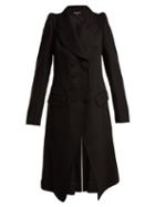 Matchesfashion.com Ann Demeulemeester - Priestley Exaggerated Shoulder Wool Coat - Womens - Black