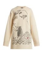 Matchesfashion.com Calvin Klein 205w39nyc - Andy Warhol Print Wool Intarsia Sweatshirt - Womens - Ivory Multi