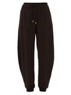 Matchesfashion.com Chlo - Drawstring-waist Pegged Satin-back Crepe Trousers - Womens - Black
