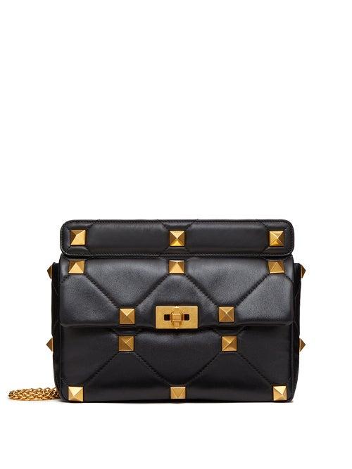Matchesfashion.com Valentino Garavani - Roman Stud Medium Leather Shoulder Bag - Womens - Black
