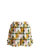 La Doublej Editions The Ruffle Stretch-cotton Shorts