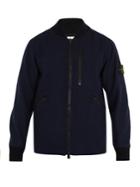 Stone Island Contrast-collar Wool-blend Bomber Jacket