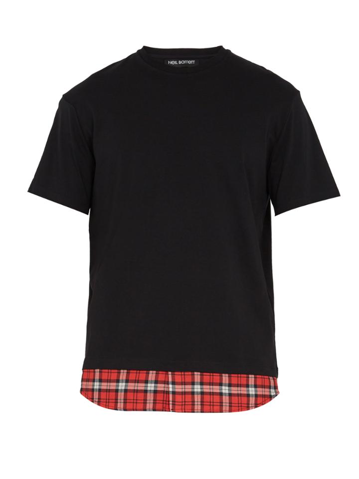 Neil Barrett Tartan-panel Cotton T-shirt