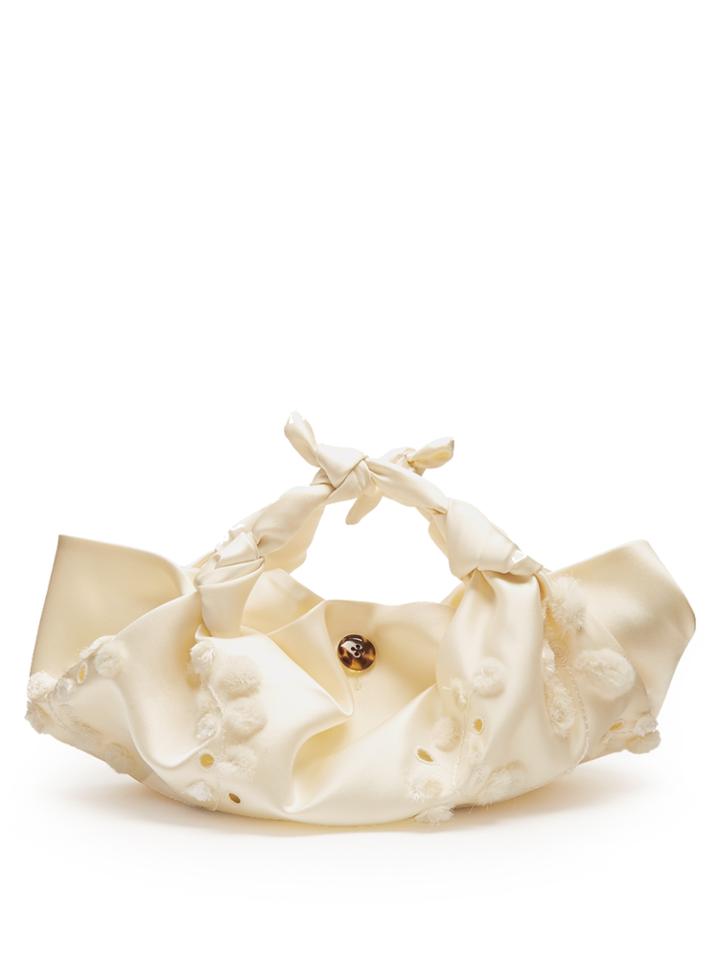 The Row The Ascot Embroidered Satin Clutch