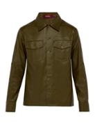 Matchesfashion.com Sies Marjan - Oliver Leather Shirt - Mens - Green