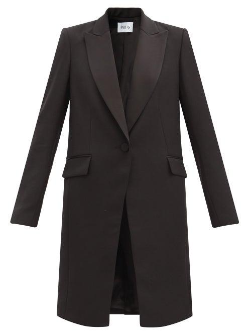 Matchesfashion.com Pallas Paris - Hussard Single-breasted Satin-lapel Wool Coat - Womens - Black