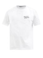 Maison Kitsun - Handwriting Logo Cotton-jersey T-shirt - Mens - White