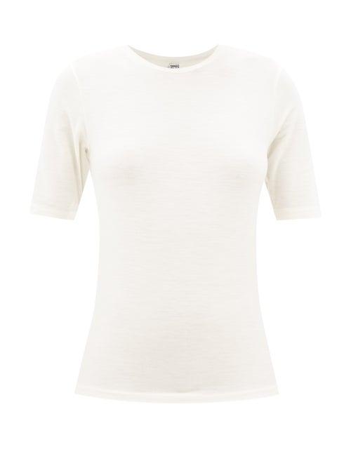 Totme - Wool-blend Jersey T-shirt - Womens - White