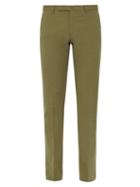 Matchesfashion.com Incotex - Venezia 1951 Slim Leg Cotton Blend Chinos - Mens - Green