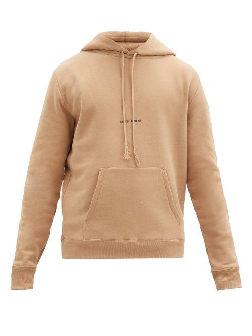 Matchesfashion.com Saint Laurent - Logo-print Cotton-jersey Sweatshirt - Mens - Beige