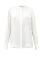 Matchesfashion.com Haider Ackermann - Dali Stand-collar Silk Shirt - Womens - Ivory