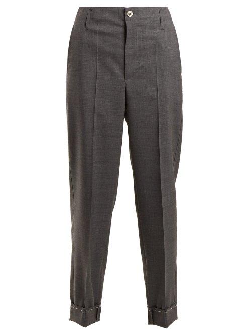 Matchesfashion.com Golden Goose Deluxe Brand - Straight Leg Wool Chino Trousers - Womens - Grey