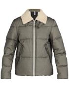 Helmut Lang Shearling-trimmed Silk-organza Down Jacket
