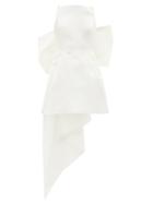 Matchesfashion.com Carolina Herrera - Bow Back Silk-faille Mini Dress - Womens - Ivory