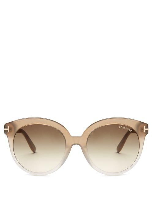 Matchesfashion.com Tom Ford Eyewear - Monica Acetate Sunglasses - Womens - Beige